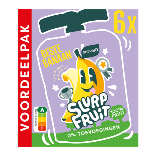 Foto van Servero Slurpfruit beste banaan op witte achtergrond
