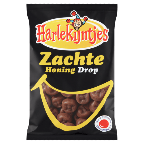 Foto van Harlekijntjes Honingdrop zachte zoete op witte achtergrond