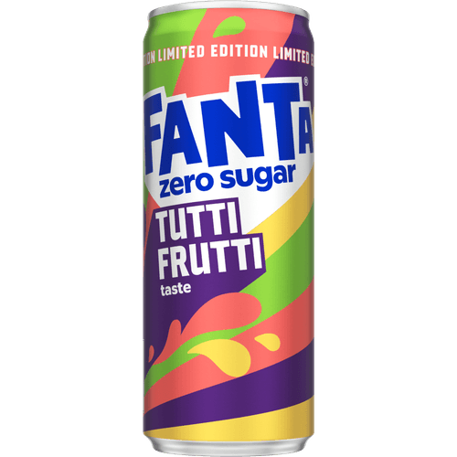 Foto van Fanta Tutti frutti zero op witte achtergrond