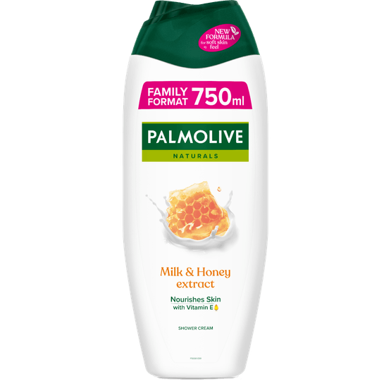 Foto van Palmolive Douchegel milk&honey op witte achtergrond