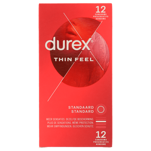 Foto van Durex Condooms feel thin op witte achtergrond