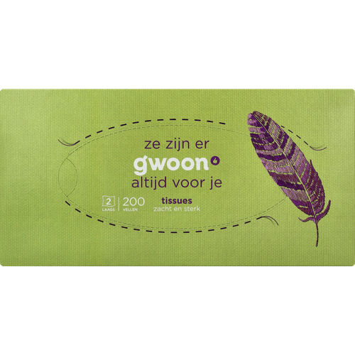 Foto van G'woon Tissuebox 2-laags op witte achtergrond