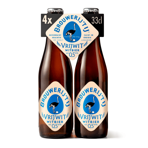 Foto van Brouwerij 't IJ Vrijwit 0.5% op witte achtergrond