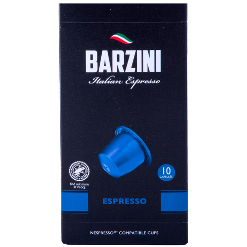 Foto van Barzini Koffiecups espresso 10 st. op witte achtergrond