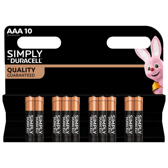 Foto van Duracell Simply batterijen aaa op witte achtergrond