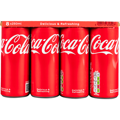 Foto van Coca-Cola Regular 8x25 cl op witte achtergrond