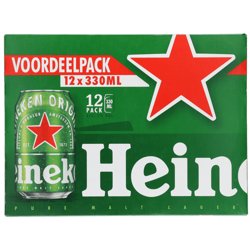 Foto van Heineken Pilsener 12x33 cl op witte achtergrond
