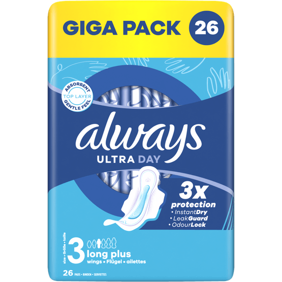 Foto van Always Maandverband ultra day & night op witte achtergrond