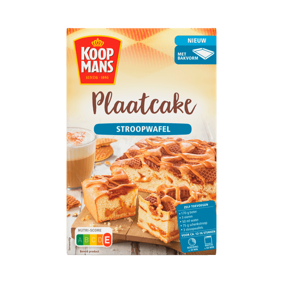 Foto van Koopmans Plaatcake stroopwafel op witte achtergrond