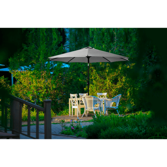 Foto van Luxe tuinparasol antraciet op witte achtergrond