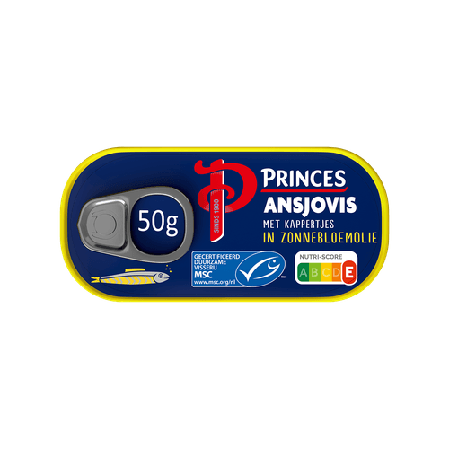 Foto van Princes Ansjovisfilet met kappertjes op witte achtergrond