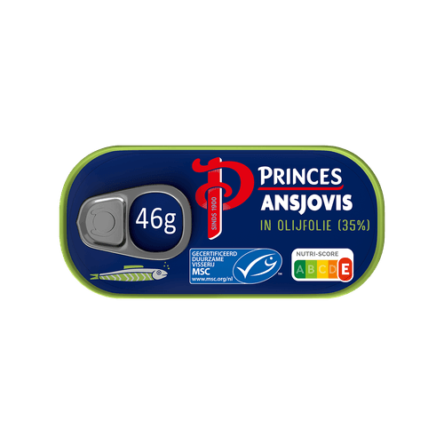 Foto van Princes Ansjovis filet in olijfolie op witte achtergrond