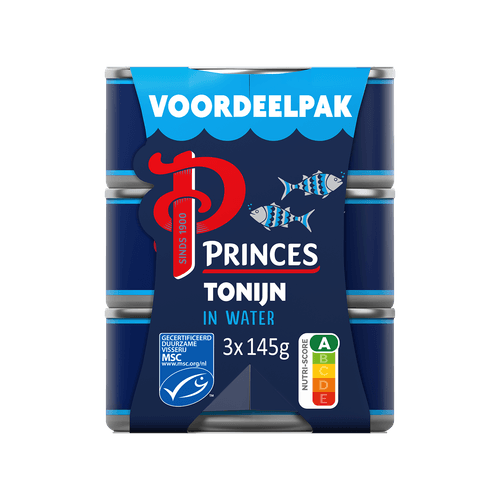 Foto van Princes Tonijnstukken in water 3/1 op witte achtergrond