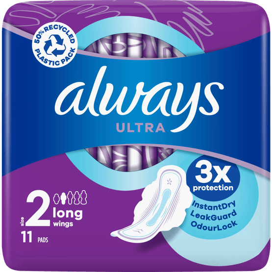 Foto van Always Maandverband ultra day long plus op witte achtergrond