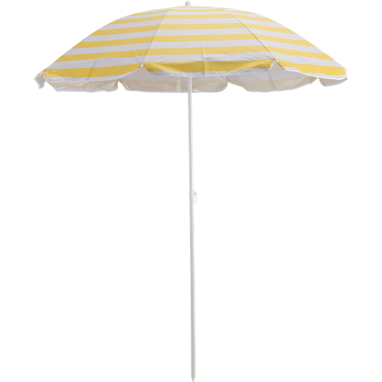 Foto van Strandparasol op witte achtergrond
