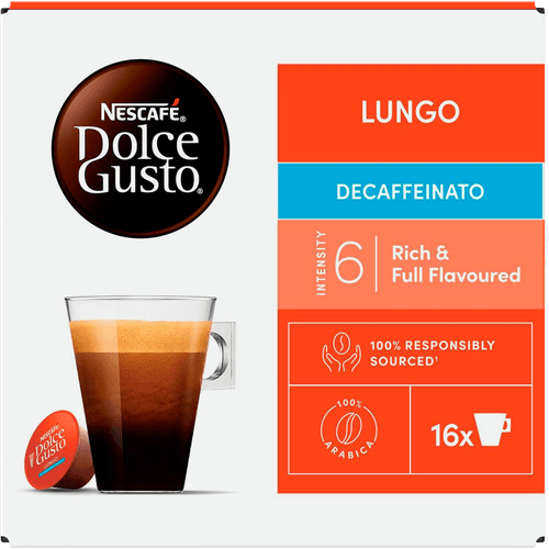 Foto van Nescafé Dolce gusto lungo décafé op witte achtergrond