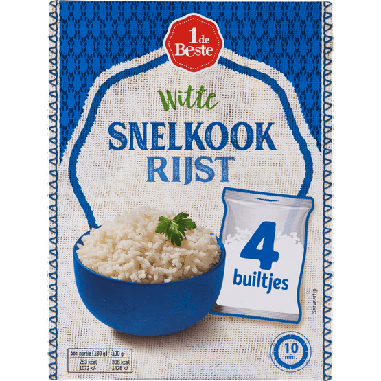 Foto van 1 de Beste Snelkookrijst builtjes 4 stuks op witte achtergrond