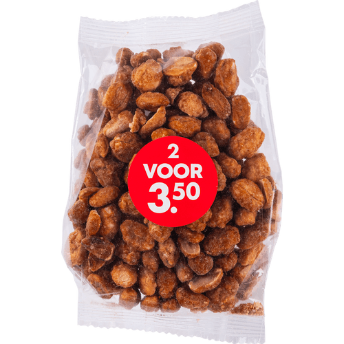 Foto van Gekarameliseerde pinda vanille op witte achtergrond