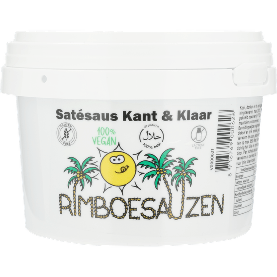 Foto van Rimboesauzen Satesaus kant & klaar op witte achtergrond