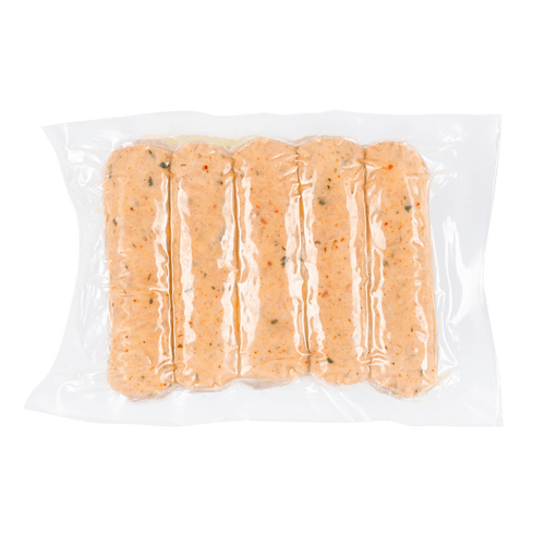 Foto van DekaVers Bbq worst kip kaas jalapeno 5 stuks op witte achtergrond