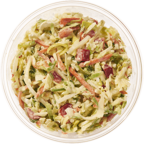 Foto van Salade van het huis op witte achtergrond
