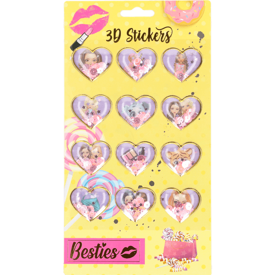 Foto van Besties Stickers 3d glitter op witte achtergrond