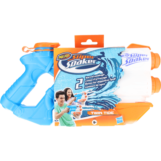 Foto van Nerf super soaker twin tide op witte achtergrond