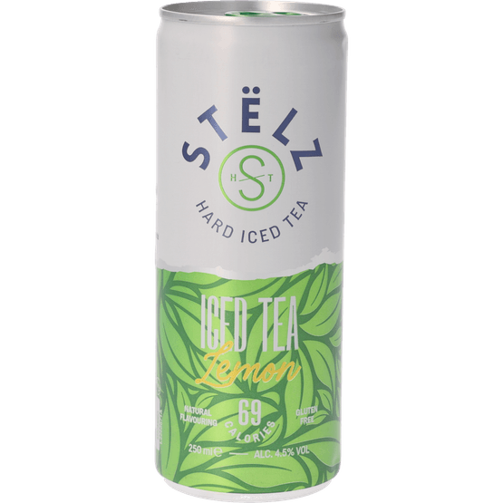 Foto van Stelz Hard ice tea lemon op witte achtergrond
