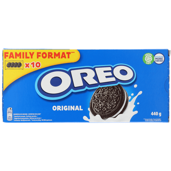 Foto van Oreo Cacaobiscuits familypack op witte achtergrond