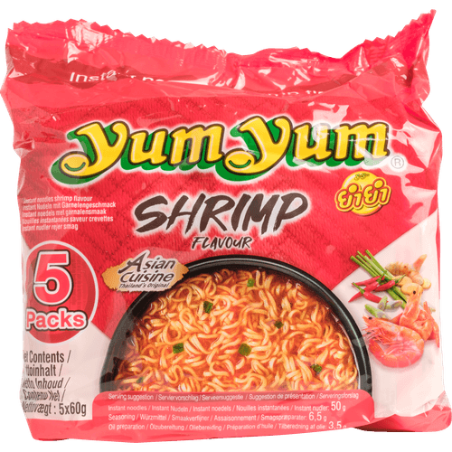 Foto van Yum Yum Noodles garnaal 5st. op witte achtergrond