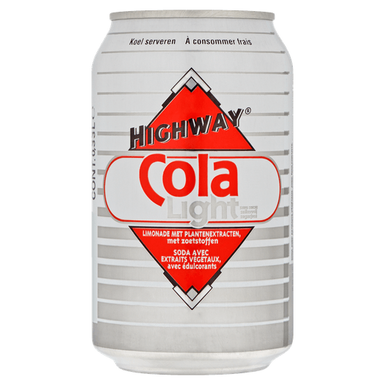 Foto van Highway Cola zero op witte achtergrond