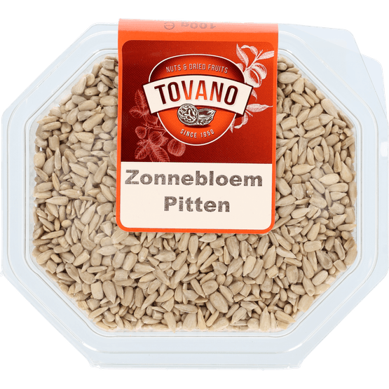 Foto van Tovano Zonnebloempitten op witte achtergrond