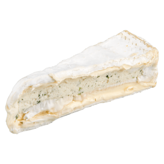 Foto van Bits & Bites Gevulde brie bieslook op witte achtergrond