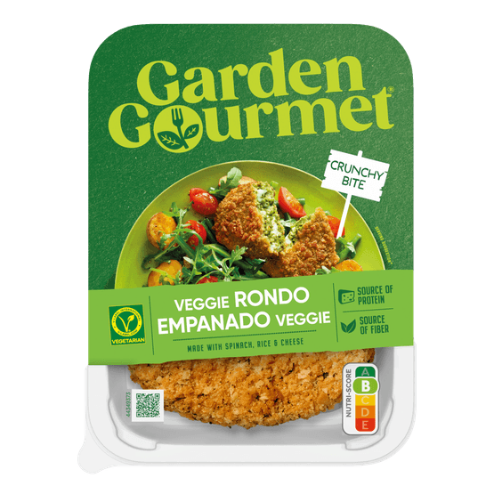 Foto van Garden Gourmet Spinazie kaas rondo op witte achtergrond
