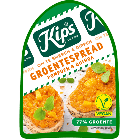 Foto van Kips Groentespread pompoen op witte achtergrond