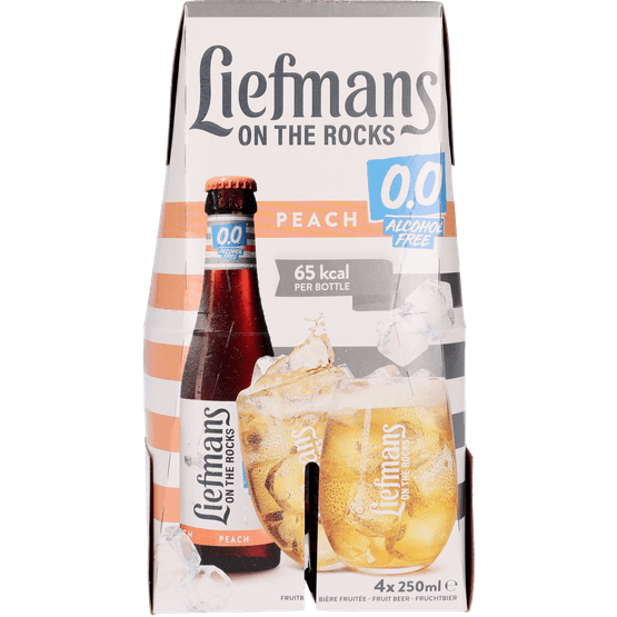 Foto van Liefmans Fruitbier peach 4x25 cl op witte achtergrond