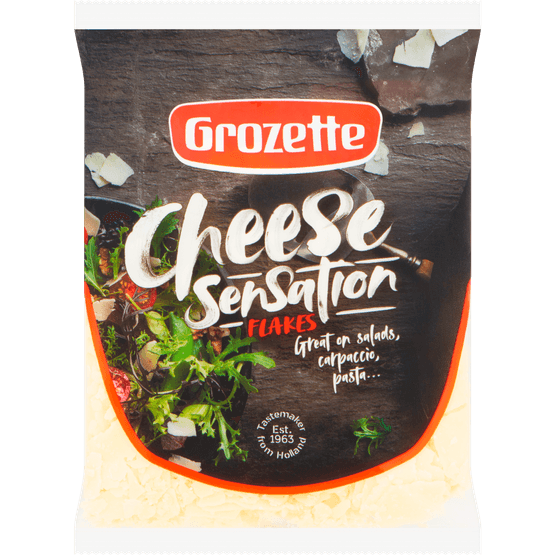 Foto van Grozette Cheese sensation flakes op witte achtergrond