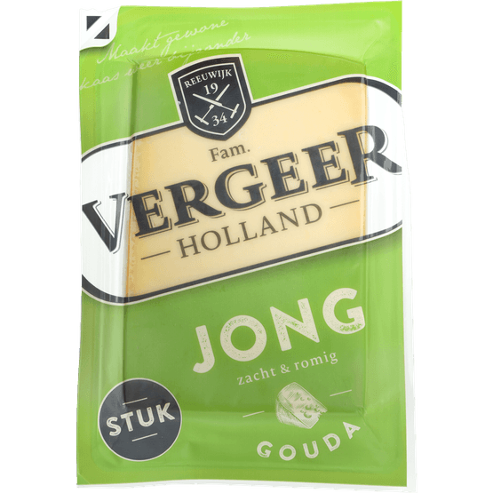 Foto van Vergeer Kaas jong stuk 48+ op witte achtergrond
