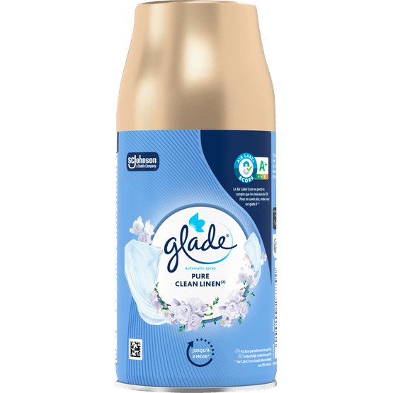 Foto van Glade Luchtverfrisser pure clean linen op witte achtergrond