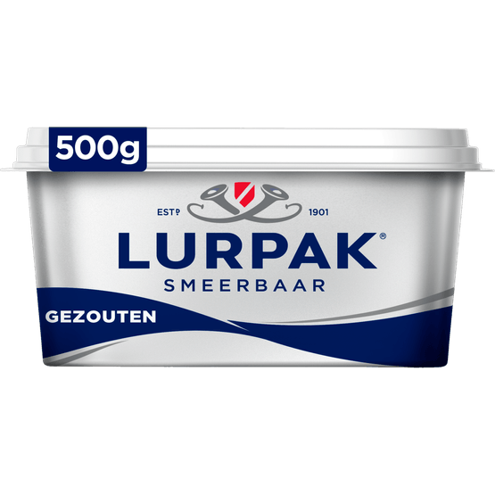 Foto van Lurpak Smeerbare roomboter gezouten op witte achtergrond