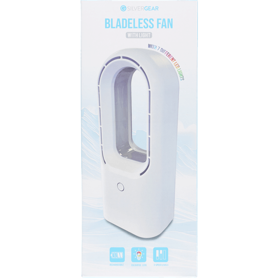 Foto van Silvergear bladloze ventilator op witte achtergrond