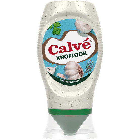 Foto van Calvé Squeeze knoflooksaus op witte achtergrond