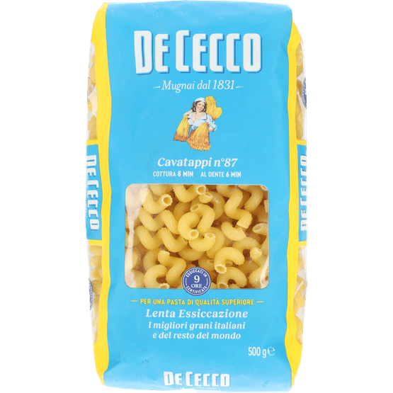 Foto van De Cecco Cavatappi op witte achtergrond