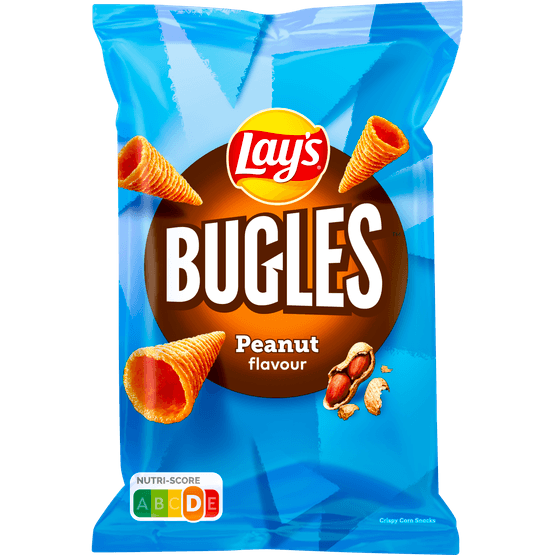 Foto van Lay's Bugles peanut zak op witte achtergrond