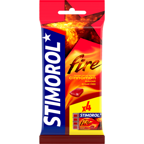 Foto van Stimorol Fire kaneel 4 st. op witte achtergrond