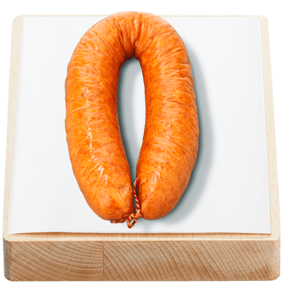 Foto van Vleeschmeesters Kip rookworst op witte achtergrond