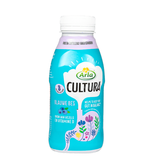 Foto van Arla Cultura drink blauwe bes op witte achtergrond