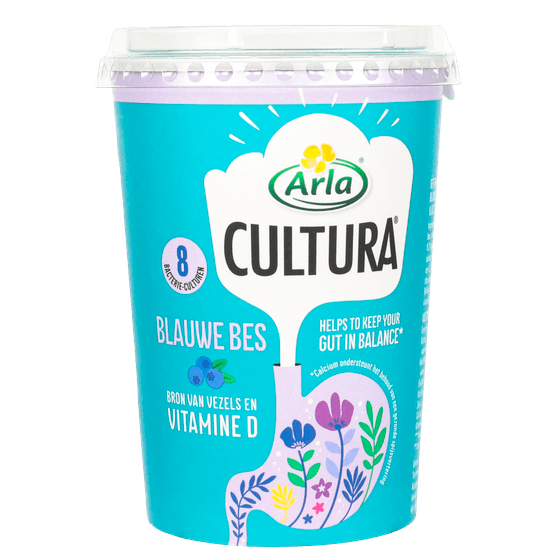 Foto van Arla Cultura blauwe bes op witte achtergrond