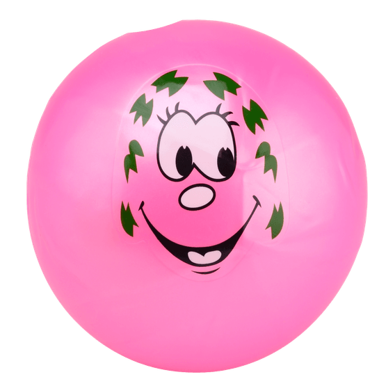 Foto van Speelbal opblaasbaar smiley op witte achtergrond