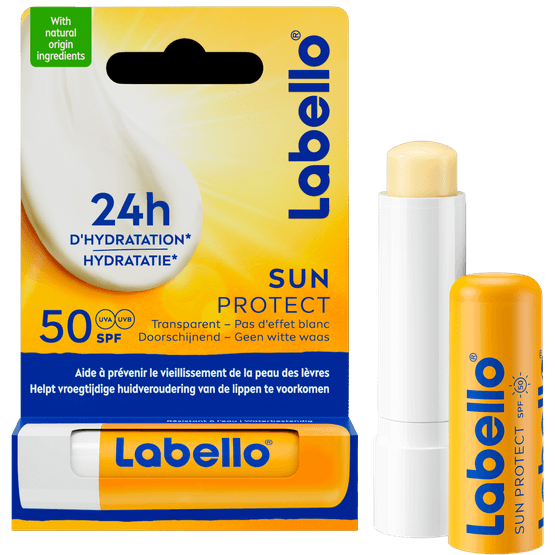 Foto van Labello Sun protect lippenbalsem spf 3 op witte achtergrond